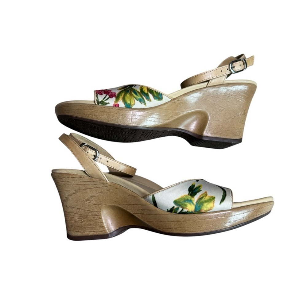 Dansko - Floral Wedge Strappy Comfort Sandals Sz 39 - Picture 5 of 8